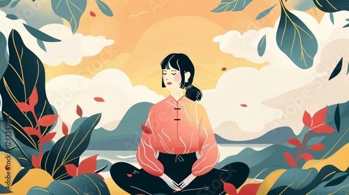 Mental Health Day Vector Illustration with Hand and Brain Silhouettes