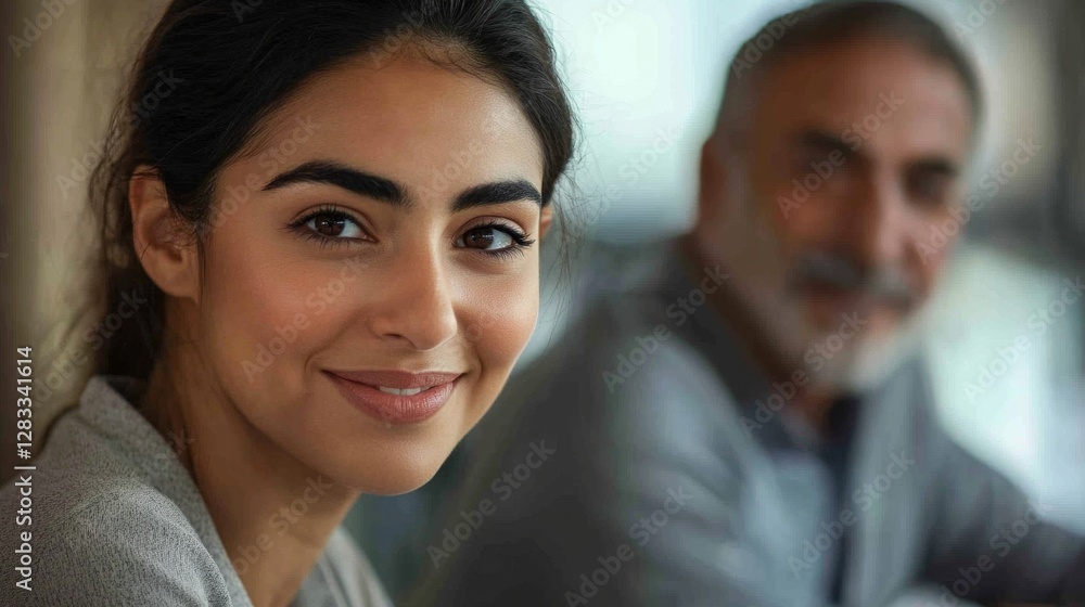 Young Middle Eastern Businesswoman Smiling with Confidence
