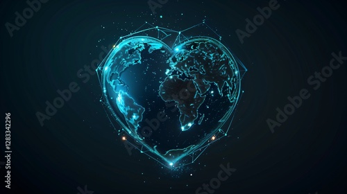 Animated Earth Globe with Heart Beat - World Love