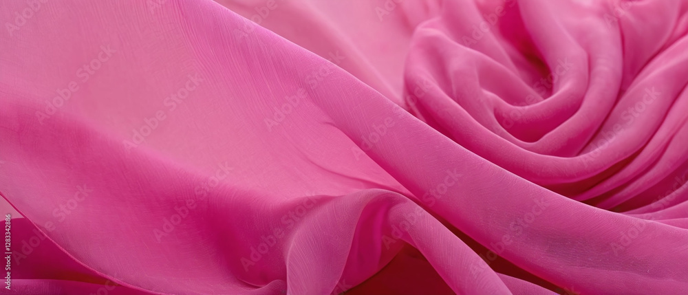 Obraz premium The elegant art of flowing pink fabric.