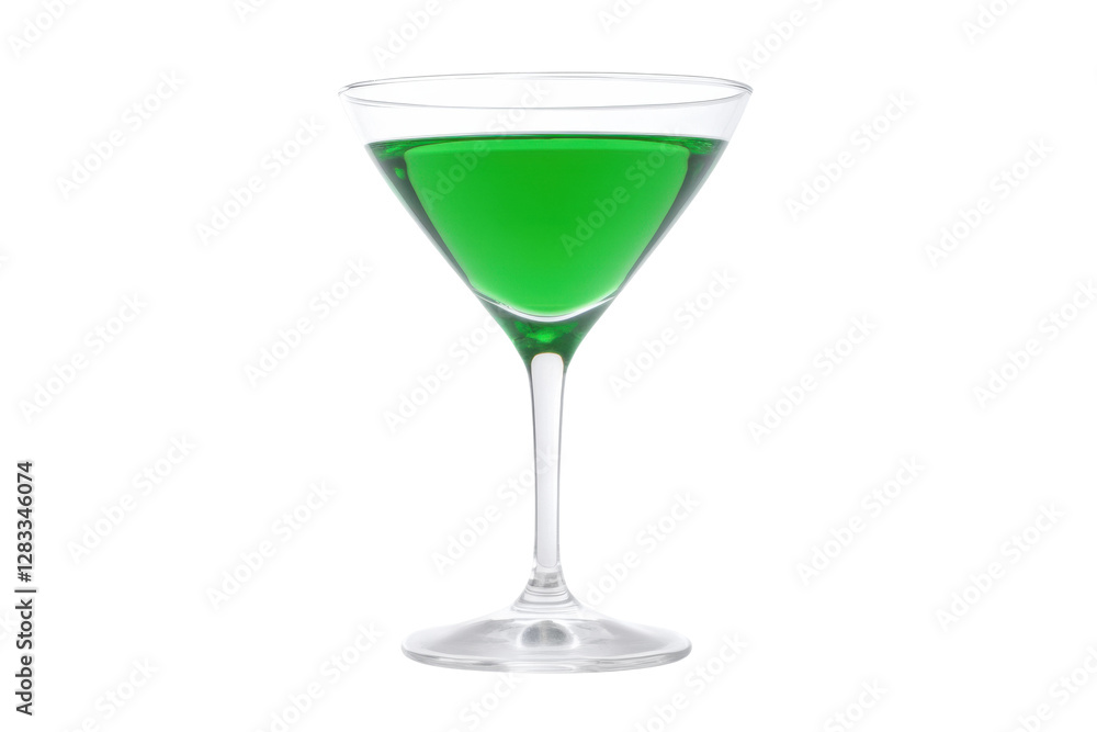 Refreshing green cocktail in elegant glass, cut out Refreshing green cocktail in elegant glass, cut out