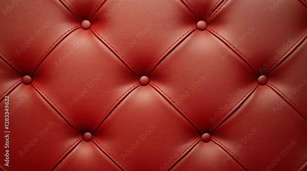 Textured Red Leather Background with Quilted Design and Buttons Textured Red Leather Background with Quilted Design and Buttons