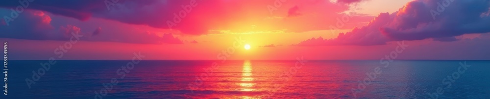 Abstract sunrise, fiery hues paint pastel sky above calm ocean, vibrant, digital art, gradient Abstract sunrise, fiery hues paint pastel sky above calm ocean, vibrant, digital art, gradient