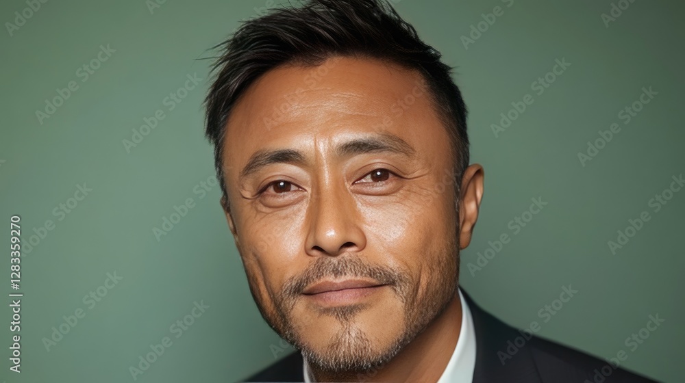 Professional Portrait of a Confident Businessman in a Suit Against Green Background Professional Portrait of a Confident Businessman in a Suit Against Green Background