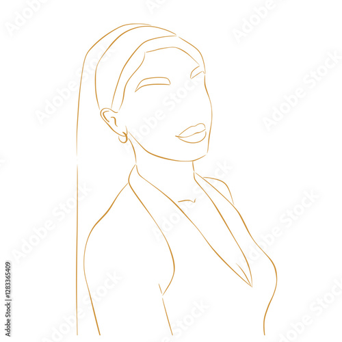 Wallpaper Mural Line Art Illustration of a Woman in a Minimalist and Modern Style Torontodigital.ca