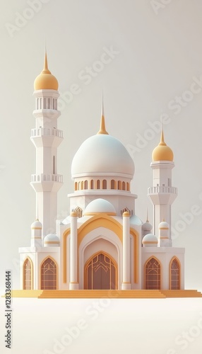 Wallpaper Mural A beautiful detailed depiction of a white and gold mosque Torontodigital.ca