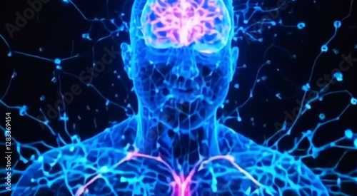 Human Body animation,  human anatomy. Full Body Circulatory System. 4K