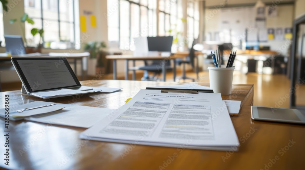 Election rule document on a desk in a clean, organized office. Featuring transparency and accessibility Election rule document on a desk in a clean, organized office. Featuring transparency and accessibility