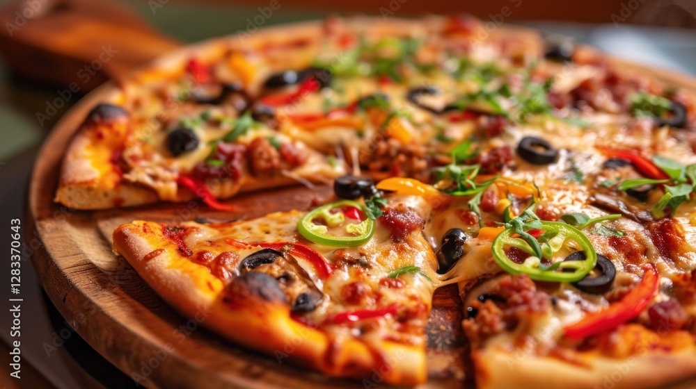 Pizza. Pizza Mushroom, Classic Pizza with Tomato Sauce, Mozzarella Cheese, and Fresh Mushrooms, Flavorful Pizza Isolated on a Background with Copy Space. Pizza. Pizza Mushroom, Classic Pizza with Tomato Sauce, Mozzarella Cheese, and Fresh Mushrooms, Flavorful Pizza Isolated on a Background with Copy Space.