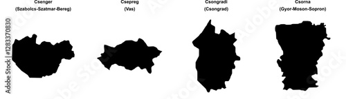 Csenger, Csepreg, Csongradi, Csorna outline maps