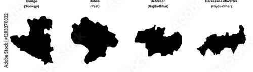 Csurgo, Dabasi, Debrecen, Derecske-Letavertes outline maps