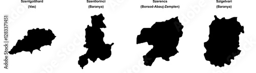Szentgotthard, Szentlorinci, Szerencs, Szigetvari outline maps