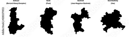 Szikszo, Szob, Szolnok, Szombathely outline maps