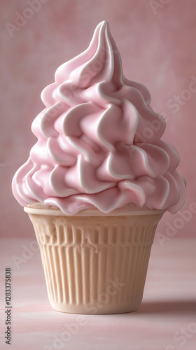 Wallpaper Mural Delicious pink ice cream cupcake with soft swirls on top. Torontodigital.ca