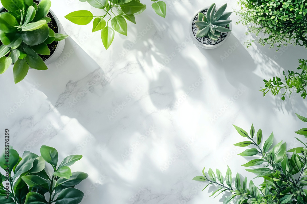 Top-Down View of a Stylish Bright Table Featuring Elegant Decor