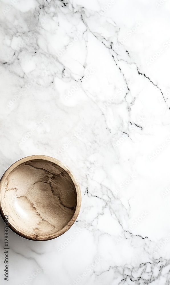 Empty White Stone Countertop with Bright Studio Lighting – Minimalist & Clean Background