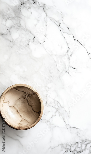 Obraz na płótnie Empty White Stone Countertop with Bright Studio Lighting – Minimalist & Clean Background w salonie