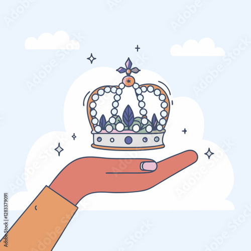 crown in a right hand