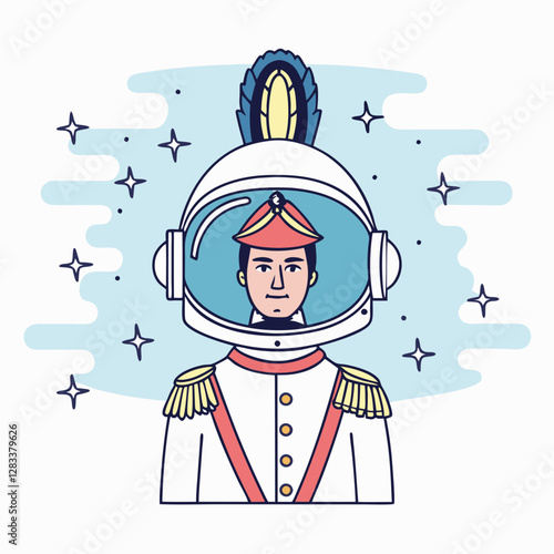 husarenkopf als astronautenemblem.