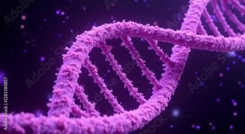 Molecule helix Science and medicine 3D animation, DNA transmission glowing rotating. 
