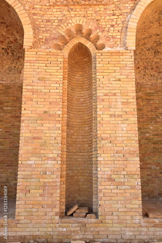 the walls and bricks of renovation of the Main Caliphal Palace at Samarra, Iraq, known in Arabic as Dar al-Khilafa (Abode of the Caliphate) or Qasr al-Khalifa (Palace of the Caliph) photo