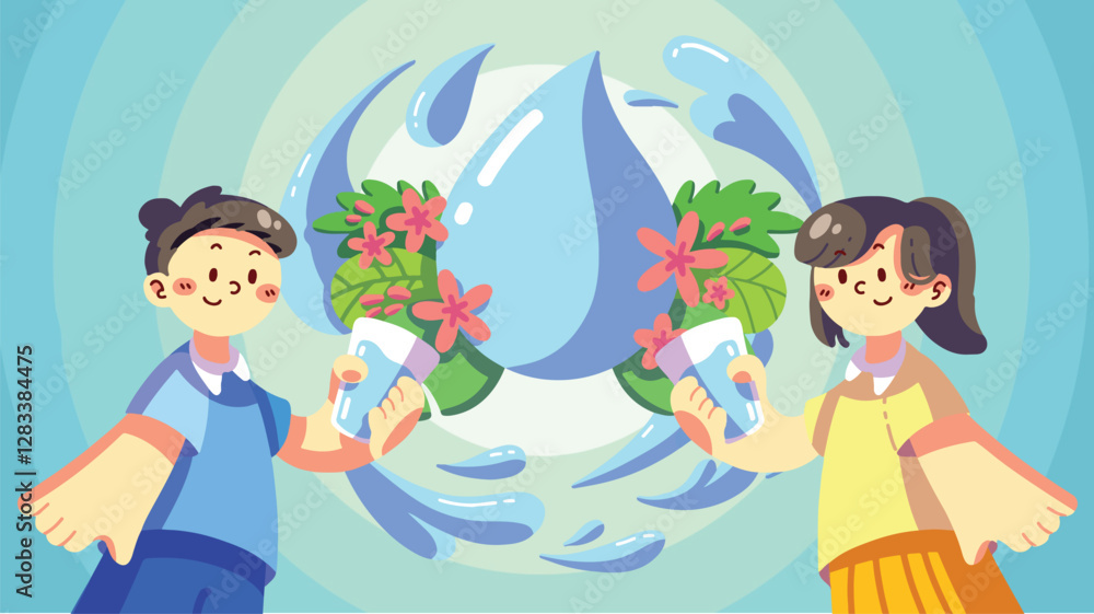 world water day poster flat illustration world water day poster flat illustration