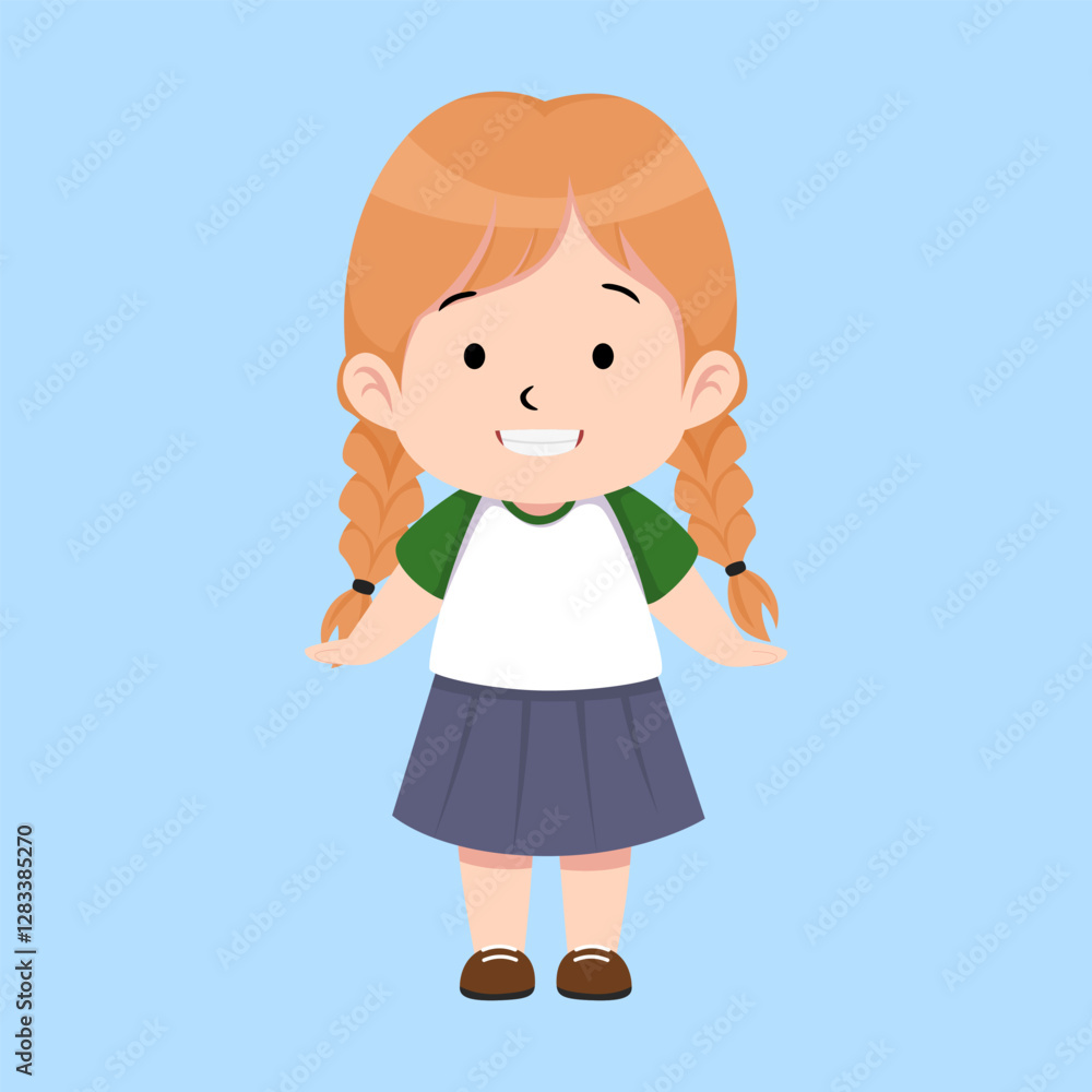 Cute little girl vector suitable for children book Cute little girl vector suitable for children book