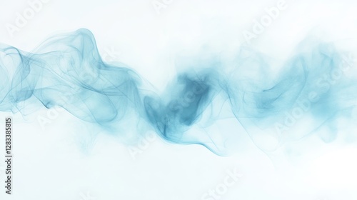 Soft Blue Smoke Flowing Elegantly on a Light Background