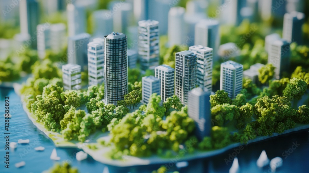 Obraz premium Building climatefriendly cities promotes urban sustainability.