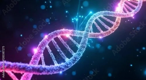 Plexus DNA molecule model. Genetic biotechnology motion concept