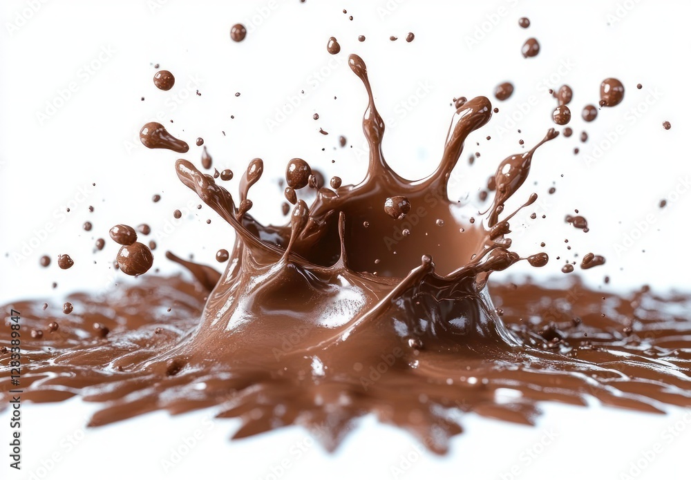 chocolate splash explosion isolated on white background high-speed photography chocolate splash explosion isolated on white background high-speed photography