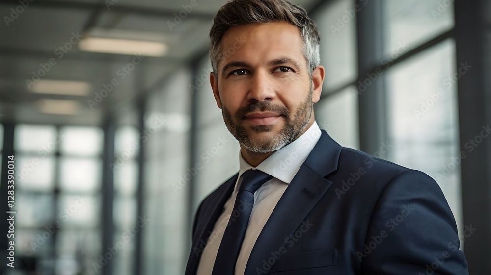 Confident Businessman with Camera in Urban Setting – City Skyline Background Confident Businessman with Camera in Urban Setting – City Skyline Background