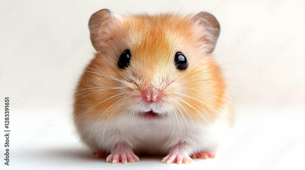 Cute hamster portrait, white background, pet, animal Cute hamster portrait, white background, pet, animal