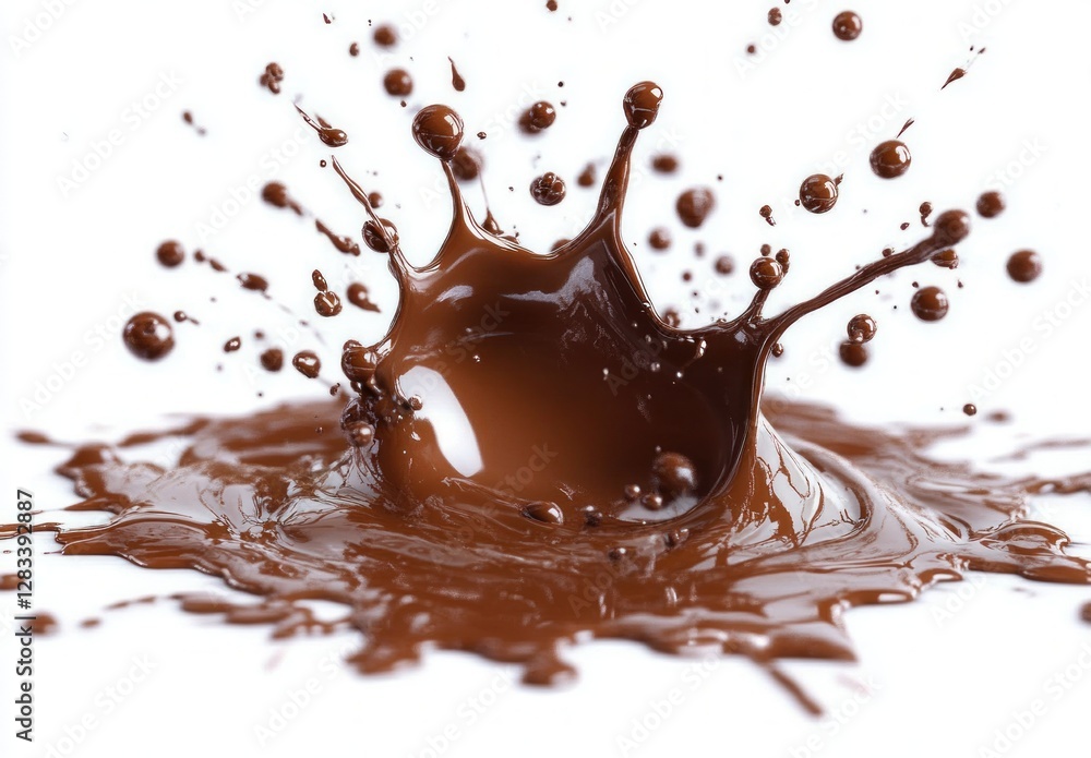chocolate splash explosion isolated on white high-speed photography closeup liquid motion cocoa cream burst chocolate splash explosion isolated on white high-speed photography closeup liquid motion cocoa cream burst