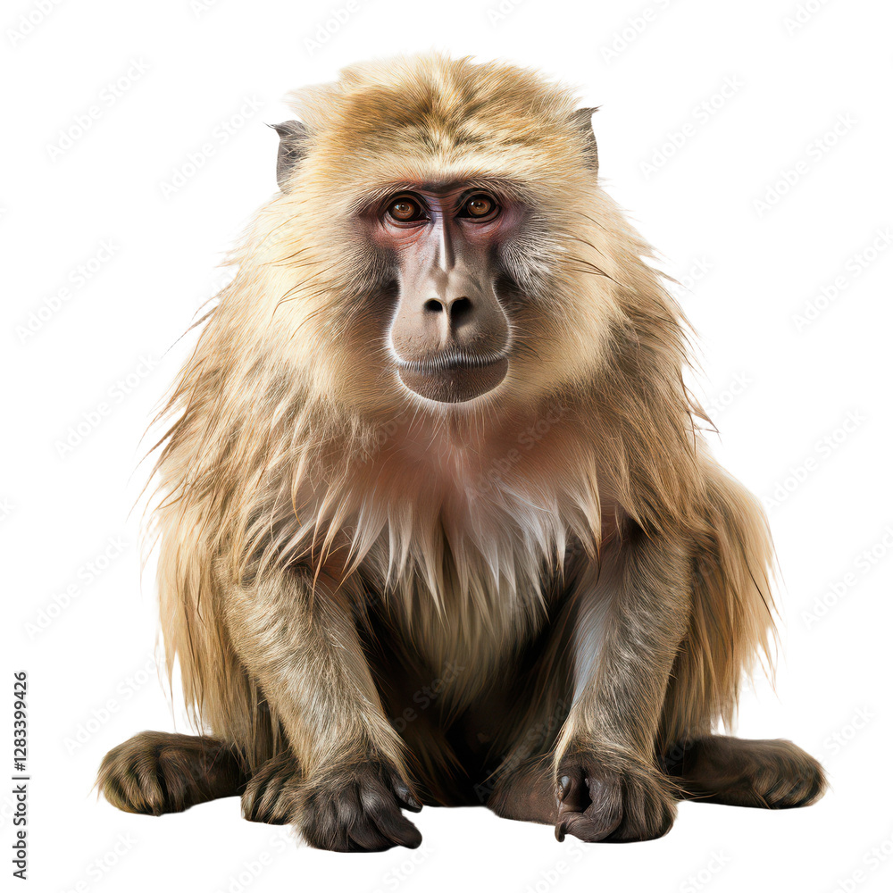 Obraz premium baboon sitting on a white background