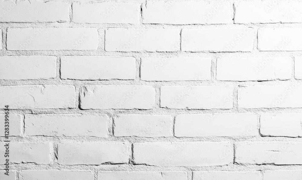 Fototapeta premium Classic white brick wall accented with minimalistic black details, embodying timeless chic and urban elegance