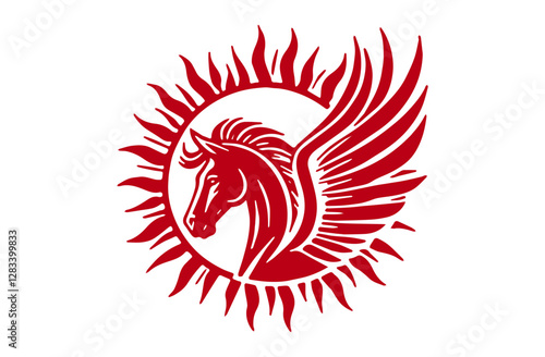 Happy Chinese new year 2026 horse Zodiac sign on color background