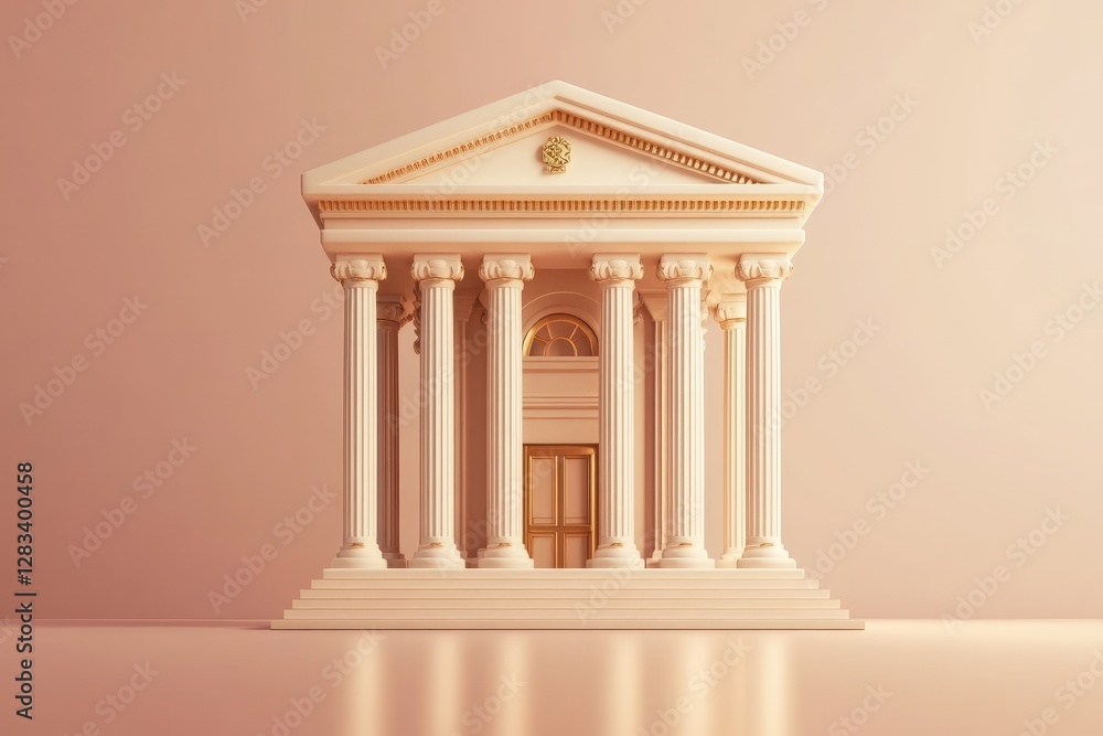 Obraz premium Elegant architectural facade representing a classical building with columns