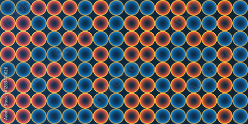 Abstract Partially Faded Spotted Pattern, Circular Gradient Shapes, Spots with Random Sizes and Changing Colors of Blue, Brown, Red and Orange - Geometric Mosaic Texture, Vector Background Design