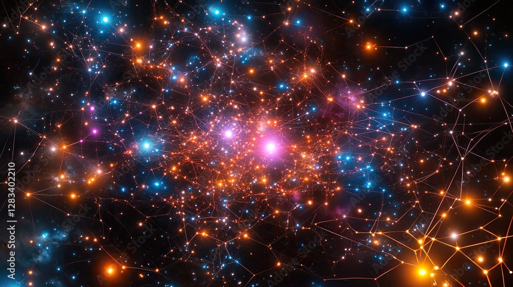 custom made wallpaper toronto digitalCosmic web of light connecting distant galaxies, deep space observation, astronomical discovery