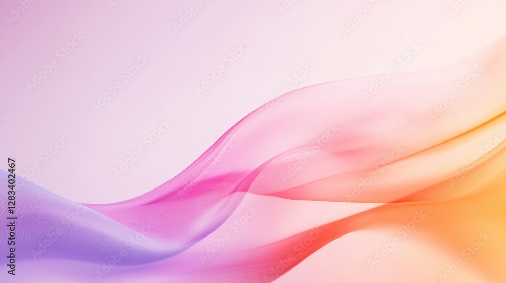Soft Waves of Colorful Fabric Flowing in Beautiful Gradient Design Soft Waves of Colorful Fabric Flowing in Beautiful Gradient Design