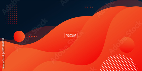 Modern dark blue orange geometric business banner design. Creative banner design with wave shape and line as template. Simple horizontal banner. Vector Eps10