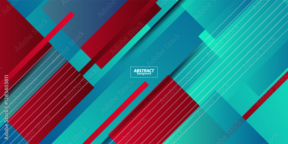 Abstract blue and red geometric shapes background overlapping. 3D concept of square overlapping pattern with shadow. Vector Eps10 Abstract blue and red geometric shapes background overlapping. 3D concept of square overlapping pattern with shadow. Vector Eps10