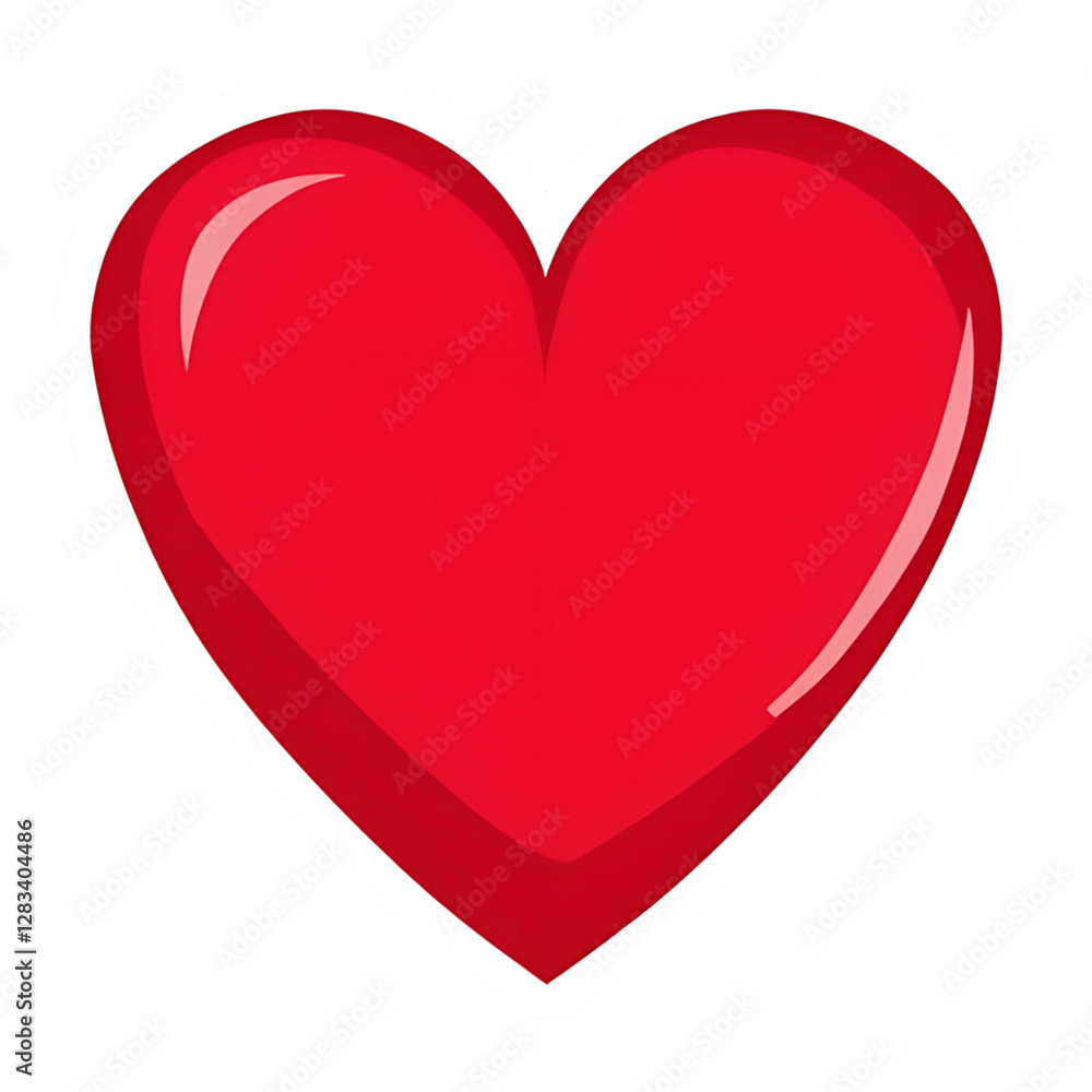 Glossy Red Heart Cartoon Vector Graphic - Symbol of Love Romance Passion Valentine Icon Glossy Red Heart Cartoon Vector Graphic - Symbol of Love Romance Passion Valentine Icon