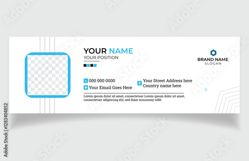 Corporate email signature, Modern and professional email signature design template or personal social media cover template
