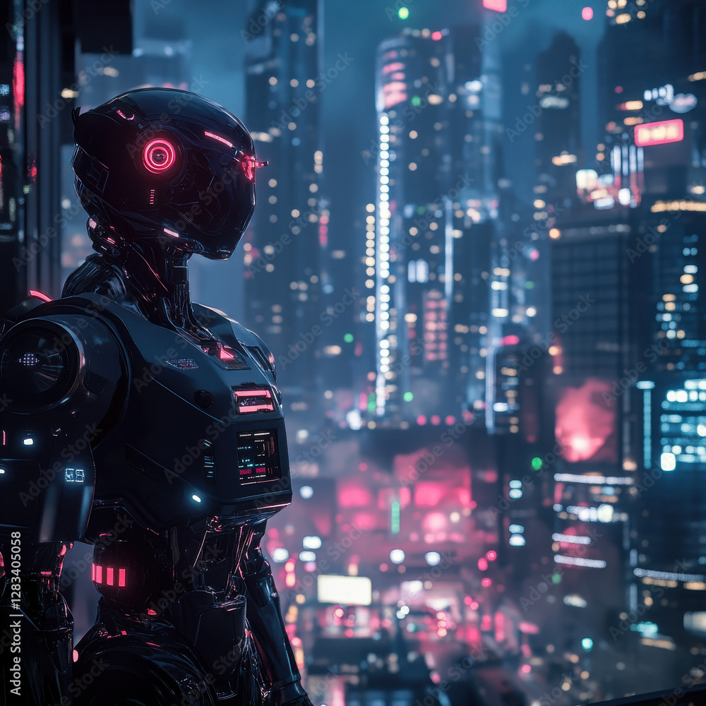 Autonomous robot exploring a futuristic city at night with glowing lights, isolated white background, cinematic 10K hyper-realism Autonomous robot exploring a futuristic city at night with glowing lights, isolated white background, cinematic 10K hyper-realism