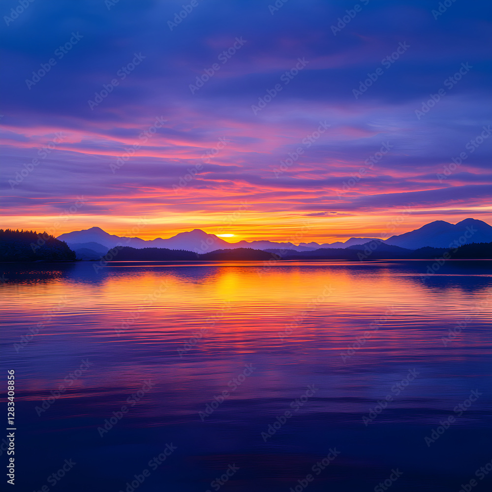 Twilight's Embrace: A Breathtaking Display of the Sun Setting Beyond the Horizon, Painting the Sky with Vibrant, Warm Hues Twilight's Embrace: A Breathtaking Display of the Sun Setting Beyond the Horizon, Painting the Sky with Vibrant, Warm Hues