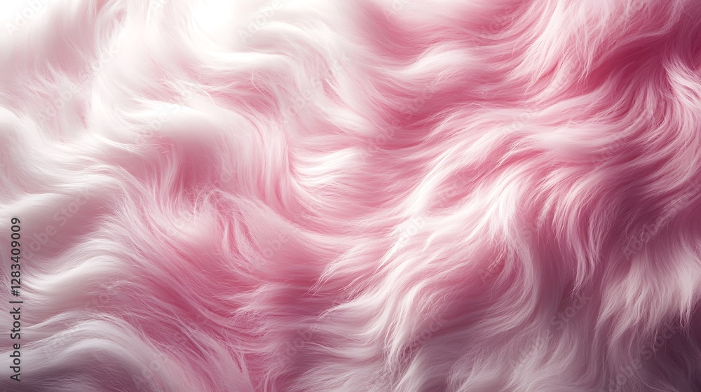 Ombre fur with a gradient from soft pastel pink to snowy white, delicate strands glowing softly under ambient light, smooth textures forming flowing waves, photorealistic depth, cinematic composition, Ombre fur with a gradient from soft pastel pink to snowy white, delicate strands glowing softly under ambient light, smooth textures forming flowing waves, photorealistic depth, cinematic composition,