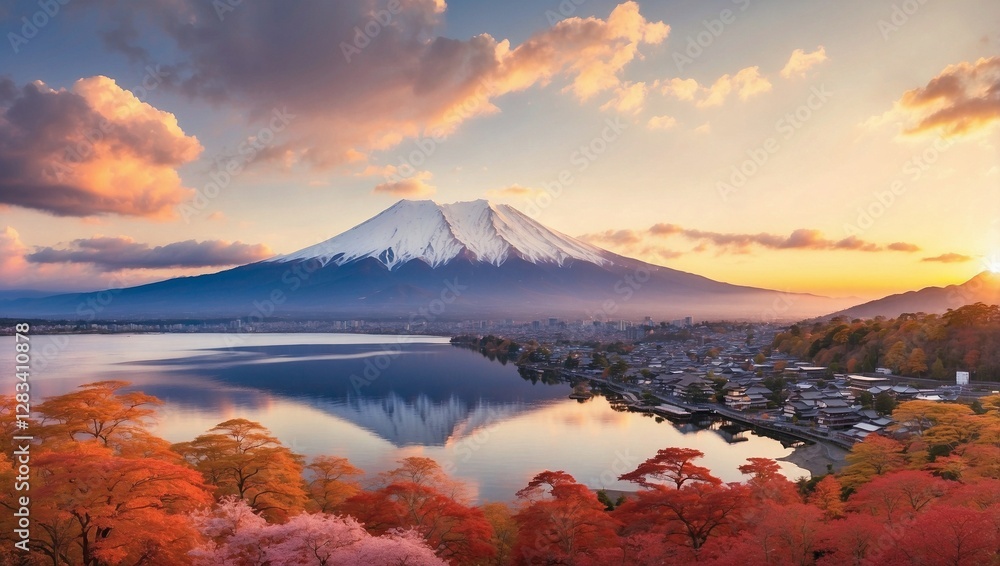 Fototapeta premium sunrise over the lake