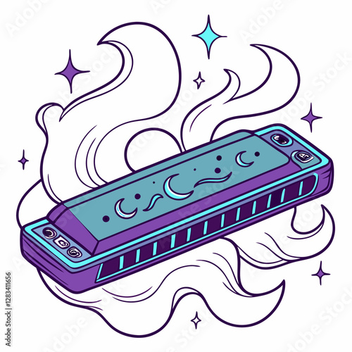 Harmonica silhouette vector illustration